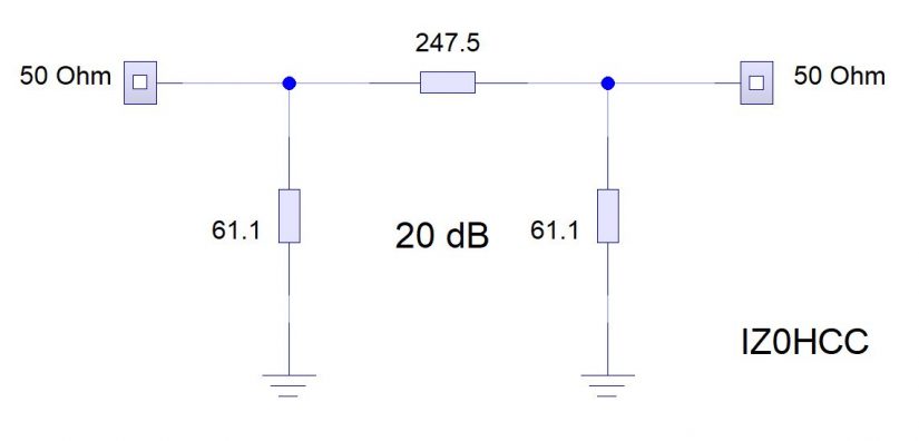 20dB Pad Circuit IZ0HCC