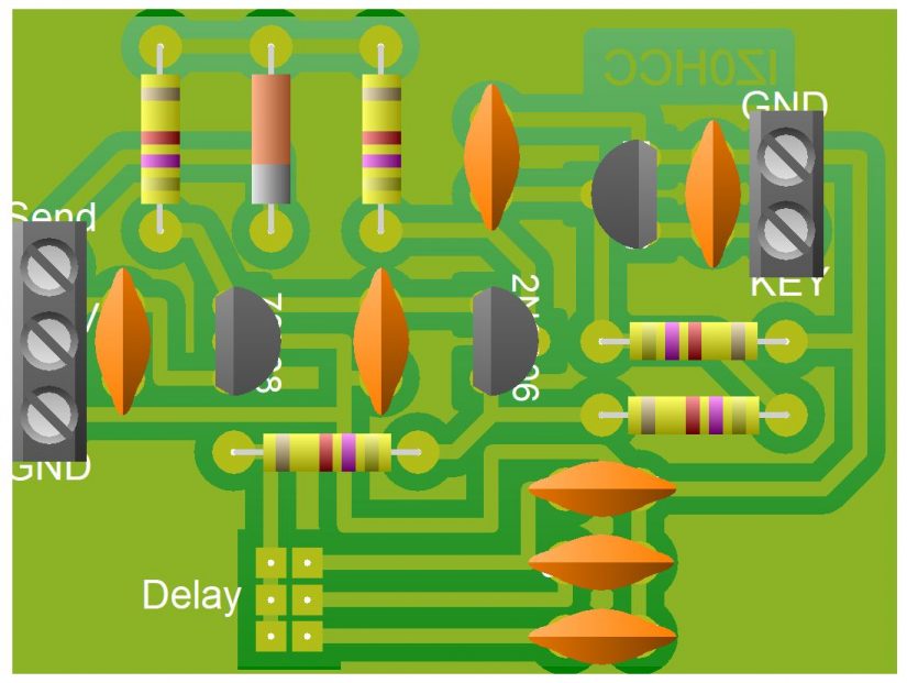 Amplifier Interface With Delay Sim PCB IZ0HCC