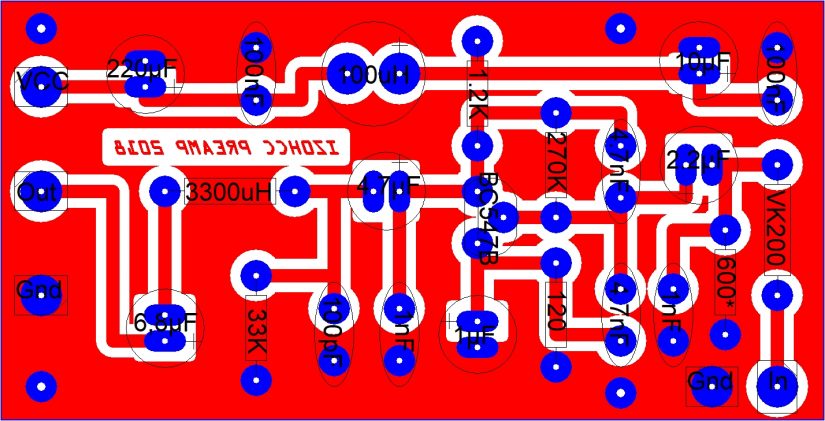 Preamplificatore Microfonico SSB IZ0HCC Layout